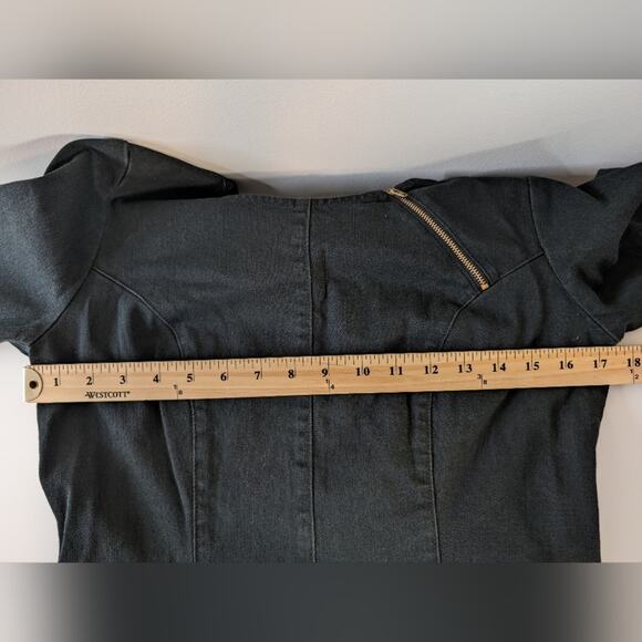 Prairie Underground Black Denim Dress with Zipper Detail | Size Small - Picture 6 of 7